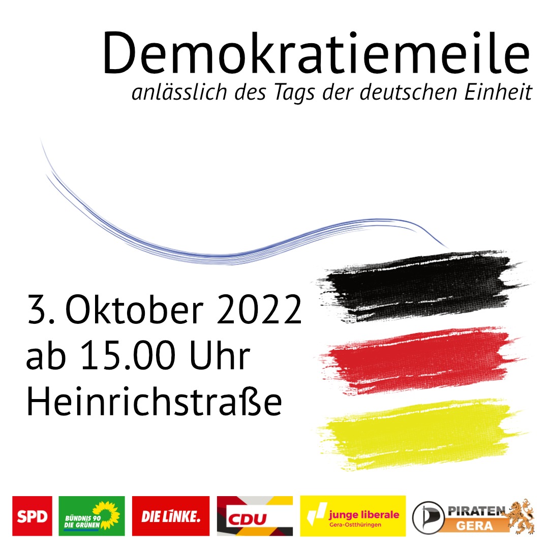 Demokratiemeile zum Tag der Deutschen Einheit in Gera
